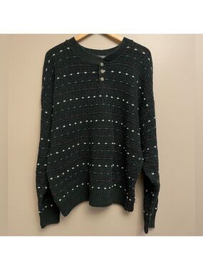 Scandia Vintage 90’s Grandpa Knit Sweater Dark Green
